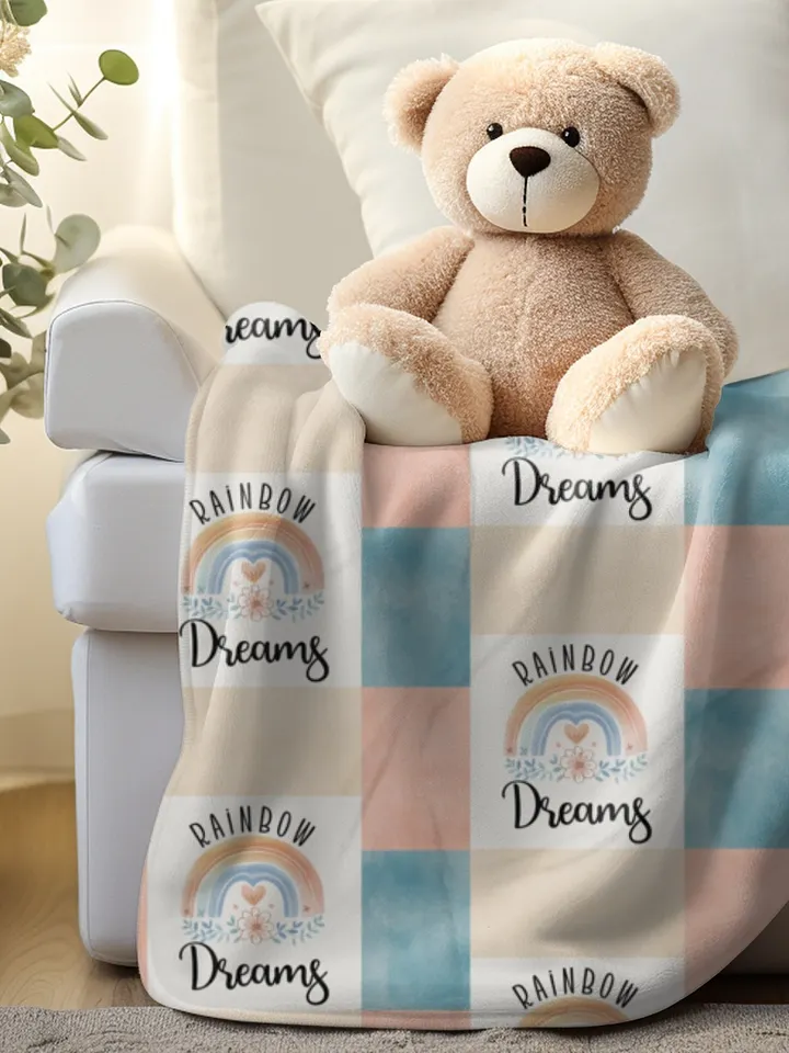 Rainbow Dreams Boho Patchwork Throw Blanket product image (1)
