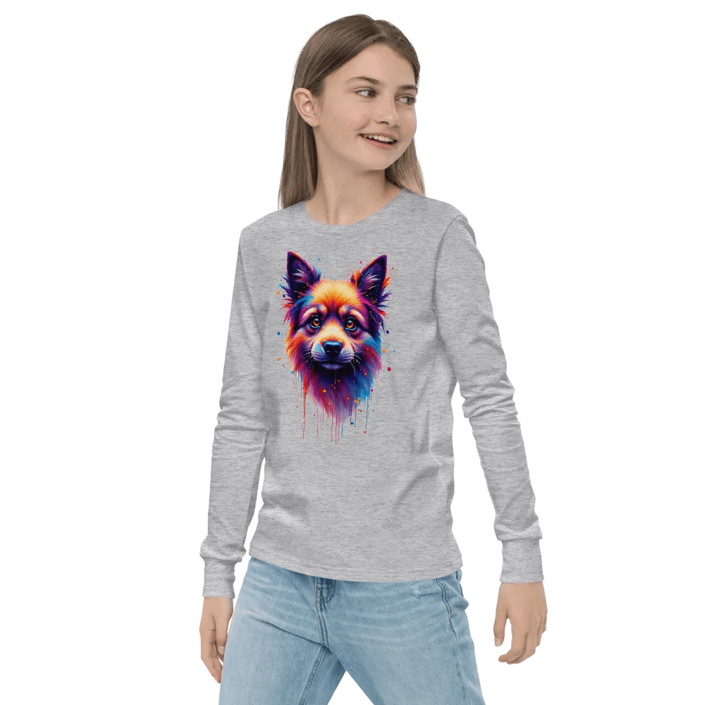 Vibrant Pup Portrait Youth Long Sleeve Tee product image (21)