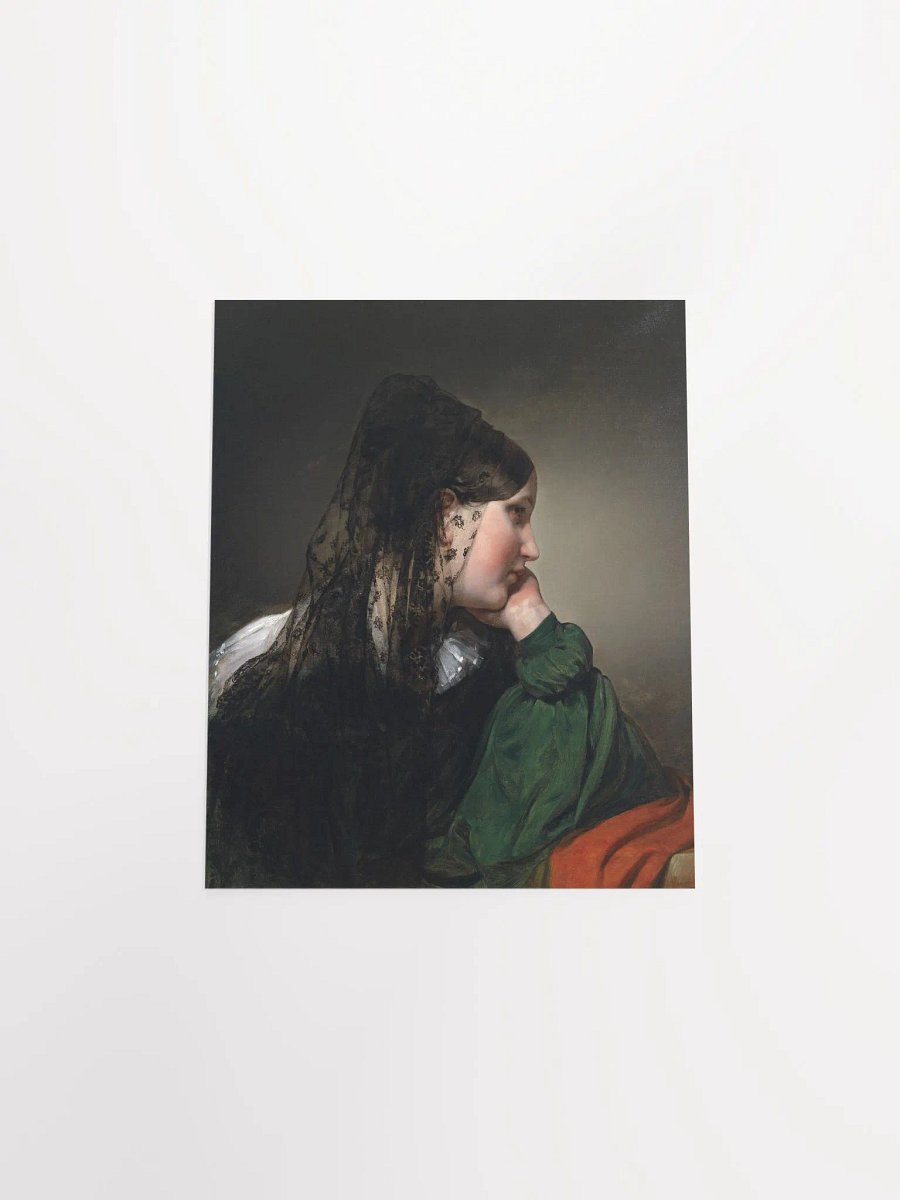 ''Mädchen im Profil mit schwarzer Mantille'' by Friedrich von Amerling Poster product image (4)