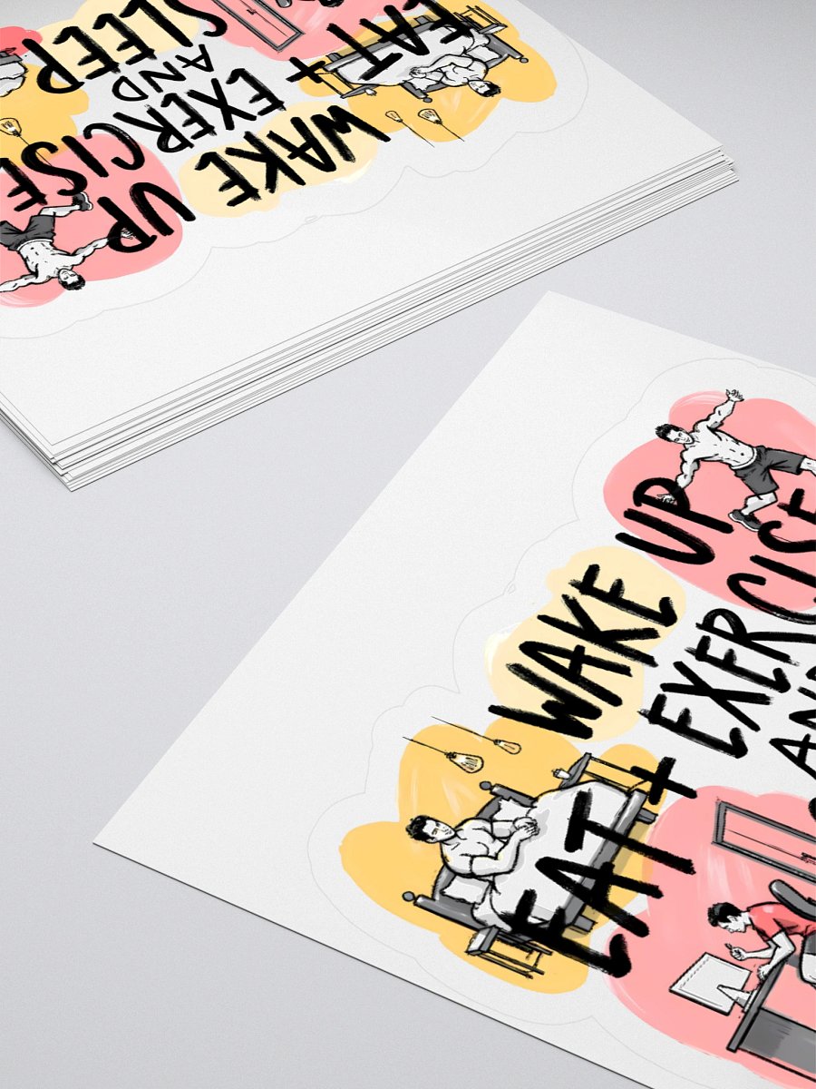 Daily Routine | Wake Up, Eat, Exercise, Sleep Art Sticker product image (12)