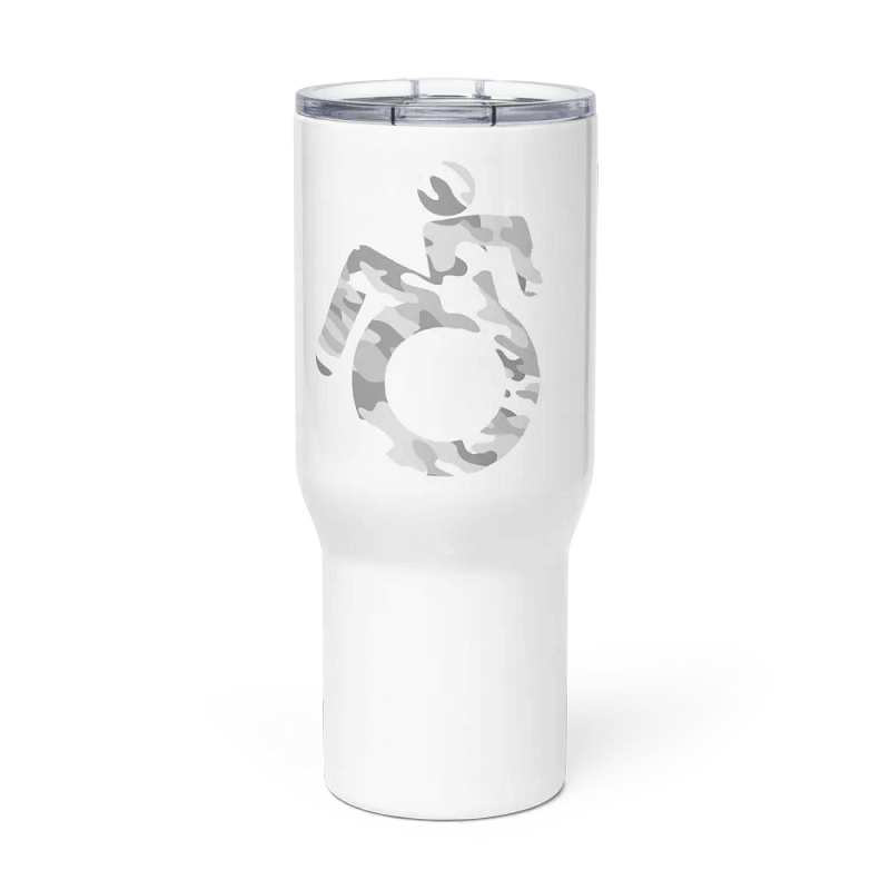 Wheelie, Cold Weather Camo Handled Travel Mug