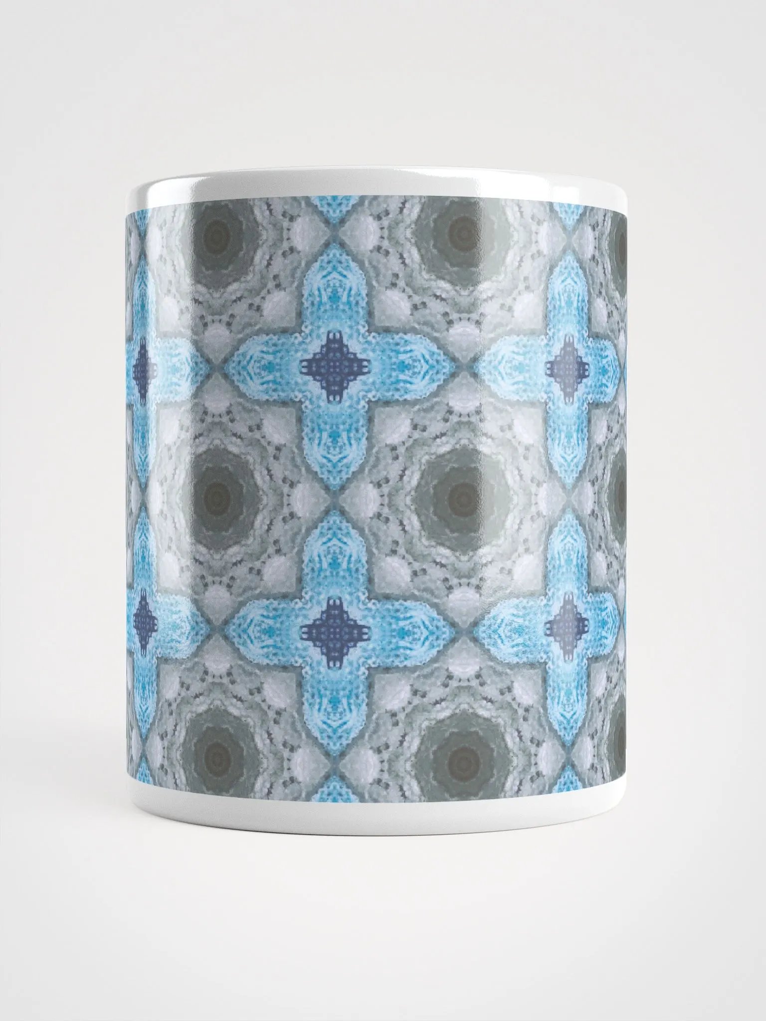 Blue and White Geometric Patterned Mug product image (9)