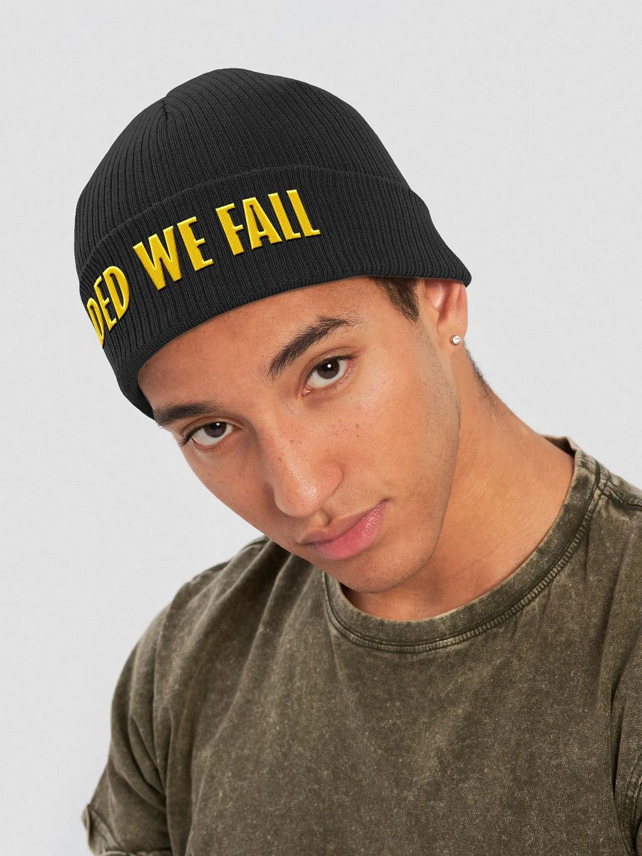 Copy of Divided We Fall - Yellow - Beechfield Organic Ribbed Beanie product image (4)