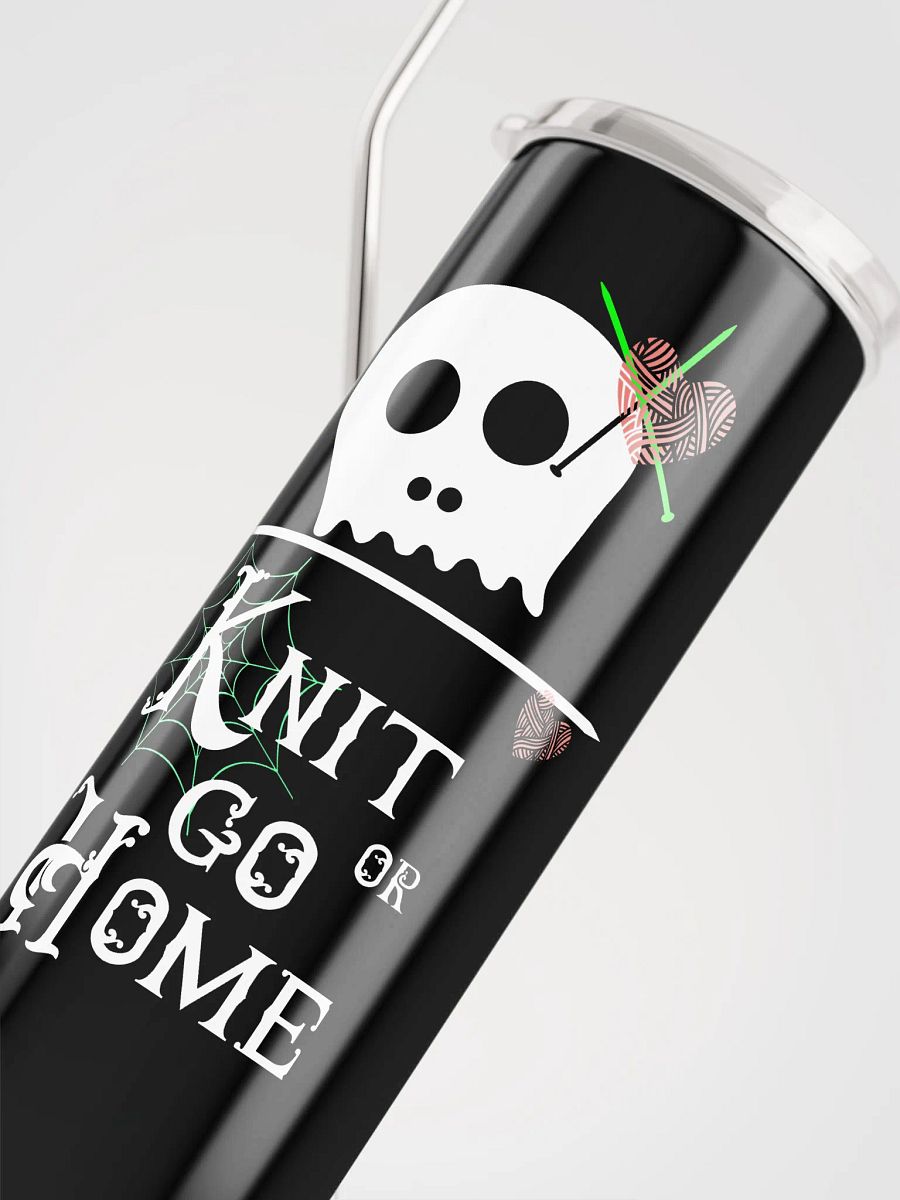 Knit or Go Home quote with a skull and knitting needles product image (5)