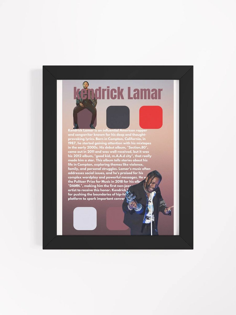 (8x10in) Kendrick Lamar: Framed Matte Poster product image (4)