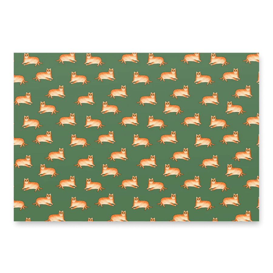 Fat Cat On Green Base - Wrapping Paper product image (1)