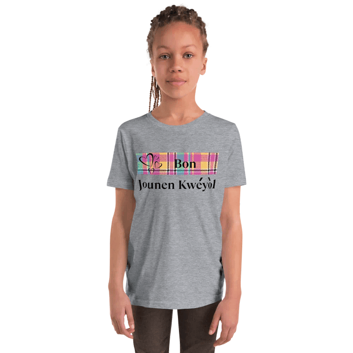 Kwéyòl Hearts Madras Youth T-Shirt product image (2)