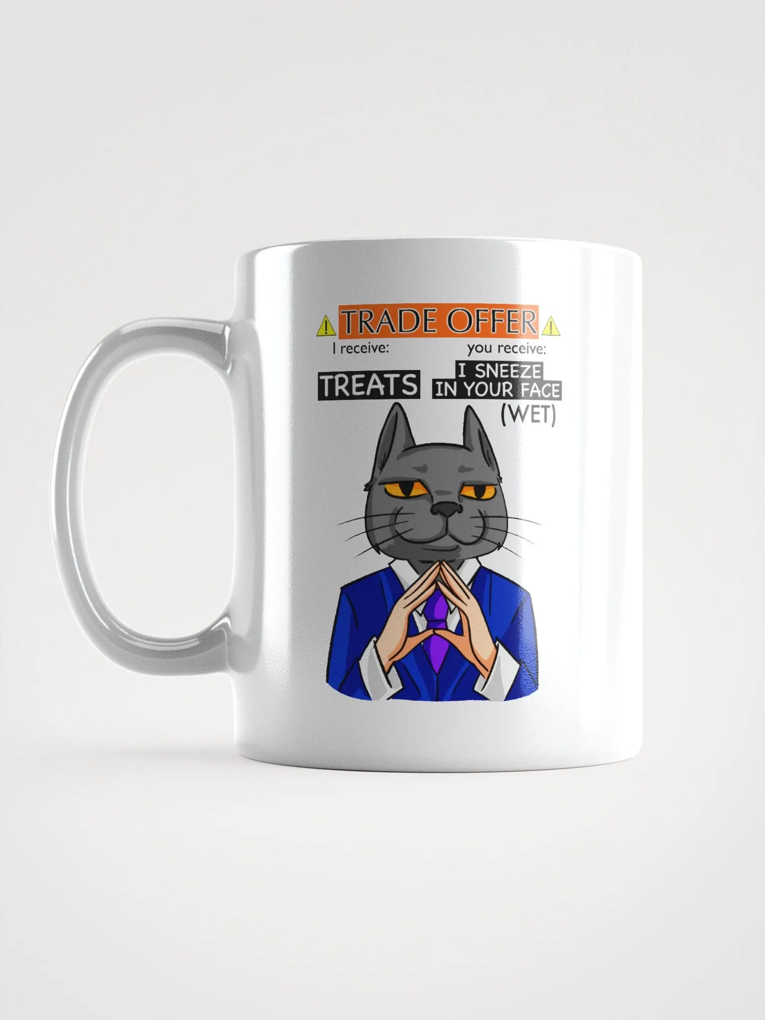 Trade Offer Human-Cat Meme Mug Glossy White product image (6)