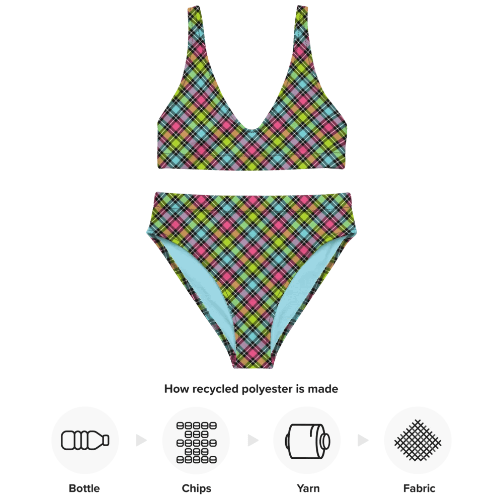 Neon Checkered Plaid Bikini product image (10)