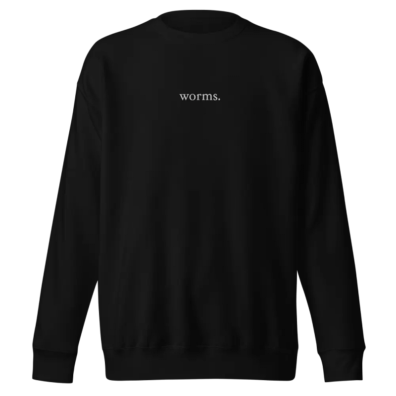 Embroided worms. Sweatshirt