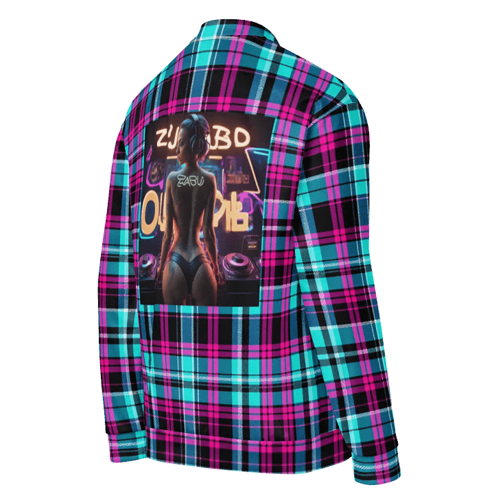 Vibrant Checkered Chaos Bomber Jacket product image (1)