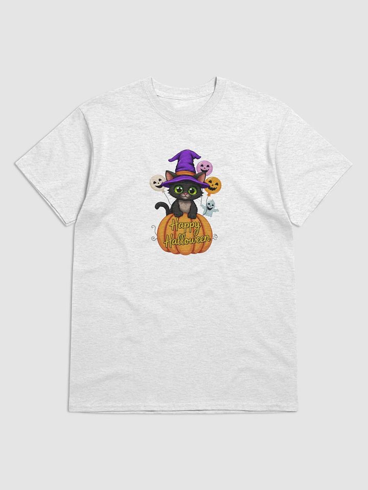 Witchy Sitting Pumpkin Cat T-Shirt product image (11)