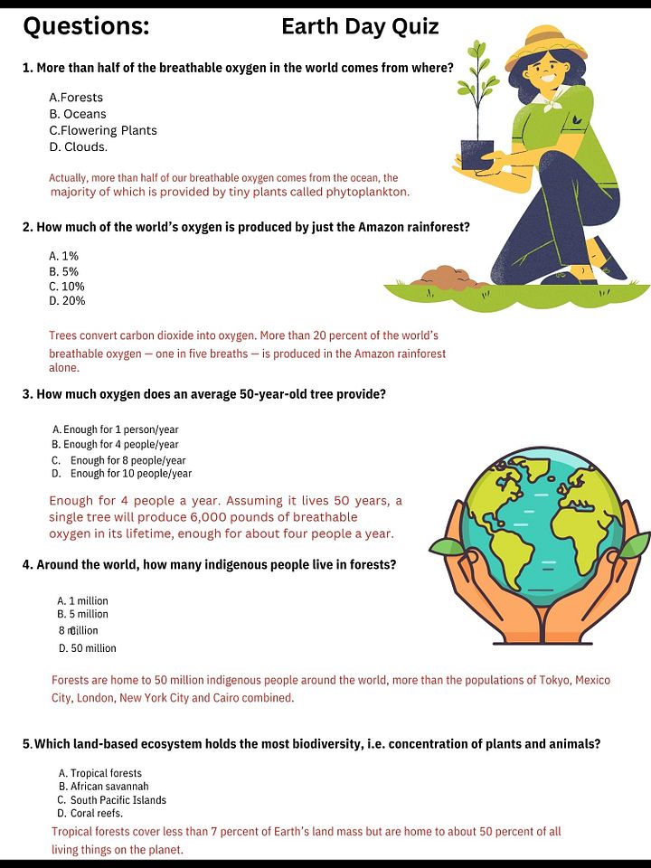 Earth Day Quiz with Answers product image (2)