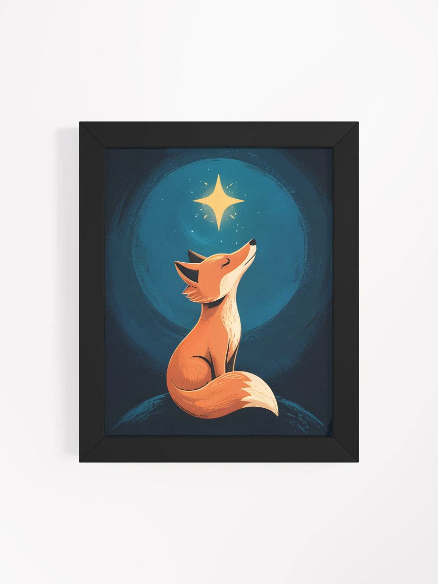 Fox Gazing at Star Framed Print | Whimsical Animal Wall Art product image (4)