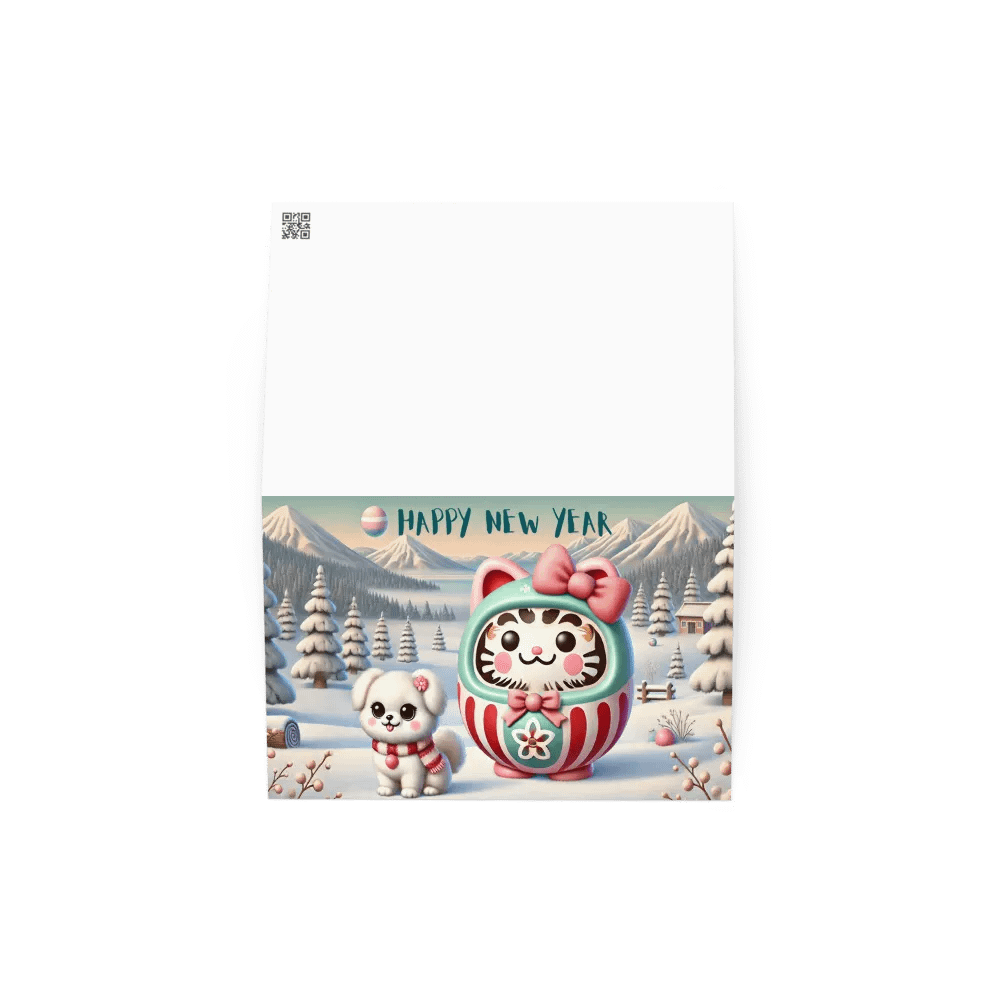 Festive Furry Friends Daruma New Year Card product image (4)