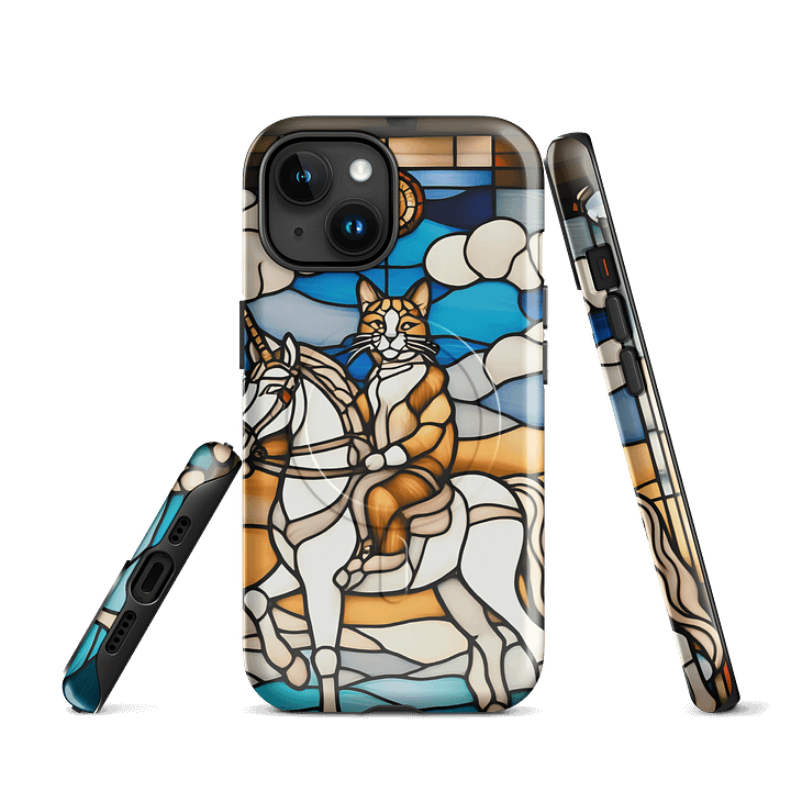 Whimsical Cat Riding Unicorn iPhone® Tough Case product image (1)