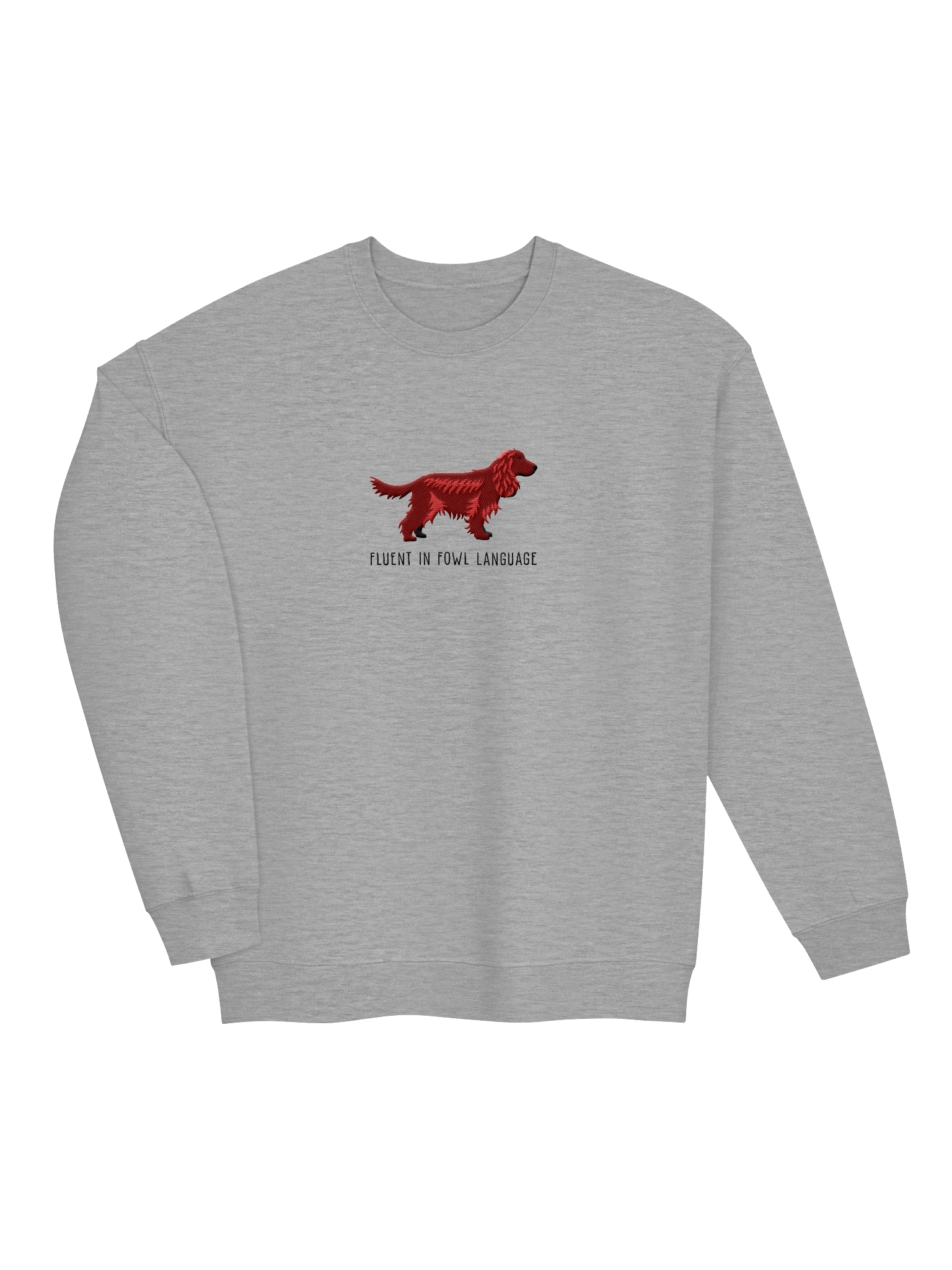Fluent in Fowl Language Sweatshirt (Embroidered) of an English Cocker Spaniel(Liver, Full Tail) product image (19)
