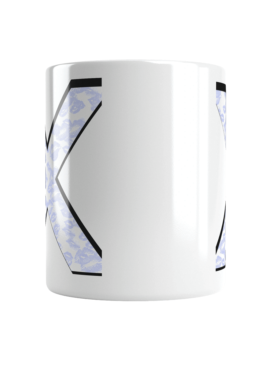 White X Light Blue Lipstick Kisses | Glossy White Mug product image (13)