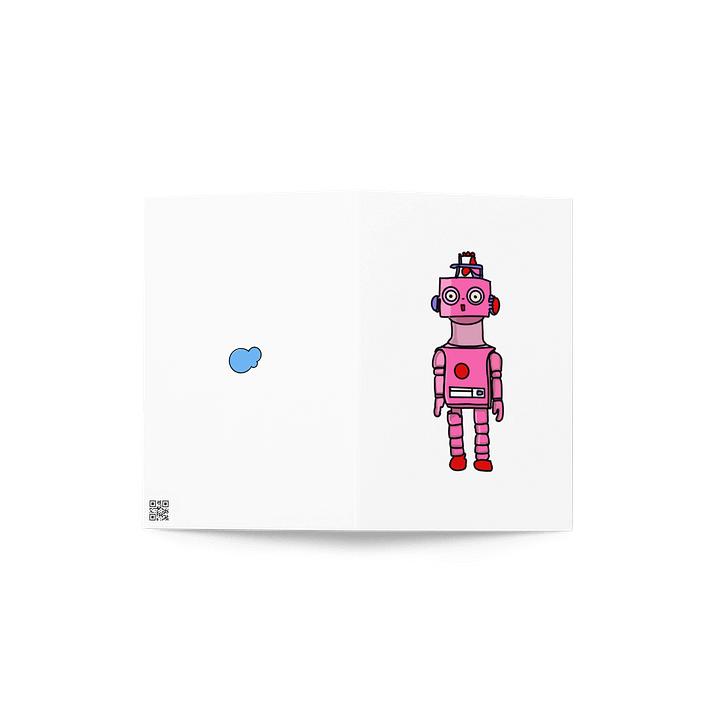 Pink Robot Greetings Card product image (2)