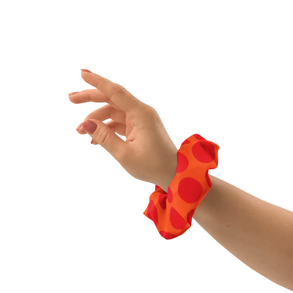 Red-Orange Polka Dots All-Over Scrunchie product image (3)