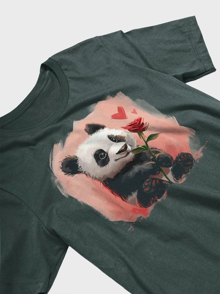 Cute Panda T-Shirt with Heart and Red Rose, Adorable Panda Bear Tee, Unisex Animal Love Graphic Shirt, Gift Idea product image (14)
