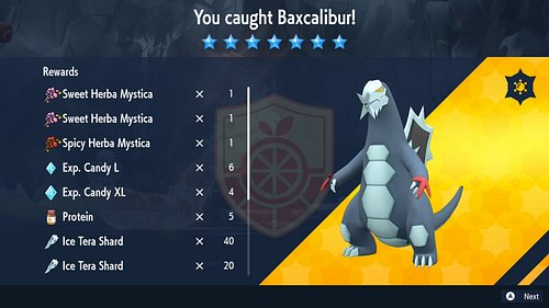 I think this was the easiest one yet!  Iron Defense, Body Press, Tera Fighting Orthworm GG!  Got some cool rewards too!  Onto...