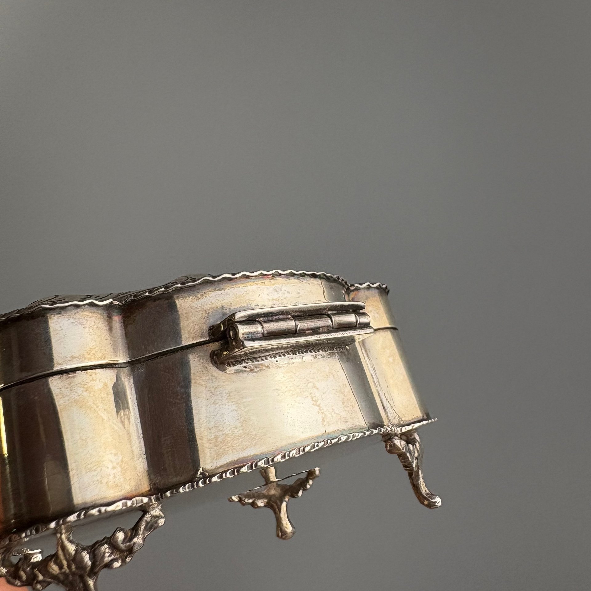 1930年イタリア製 純銀製ジュエリーボックス 刻印あり product image (5)