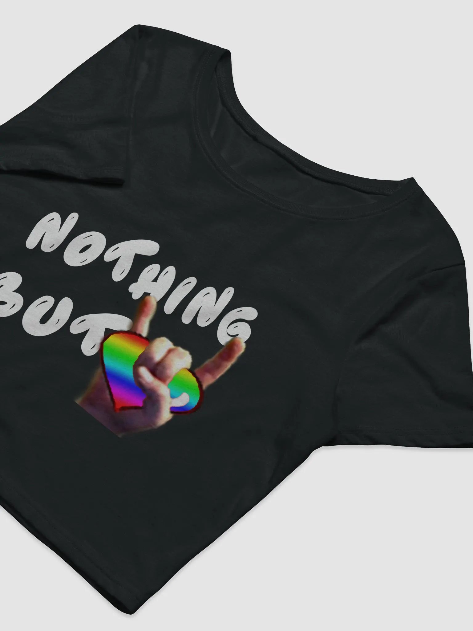 Nothing But Love - Pride Edition - White Text - Women's Crop Tee product image (3)