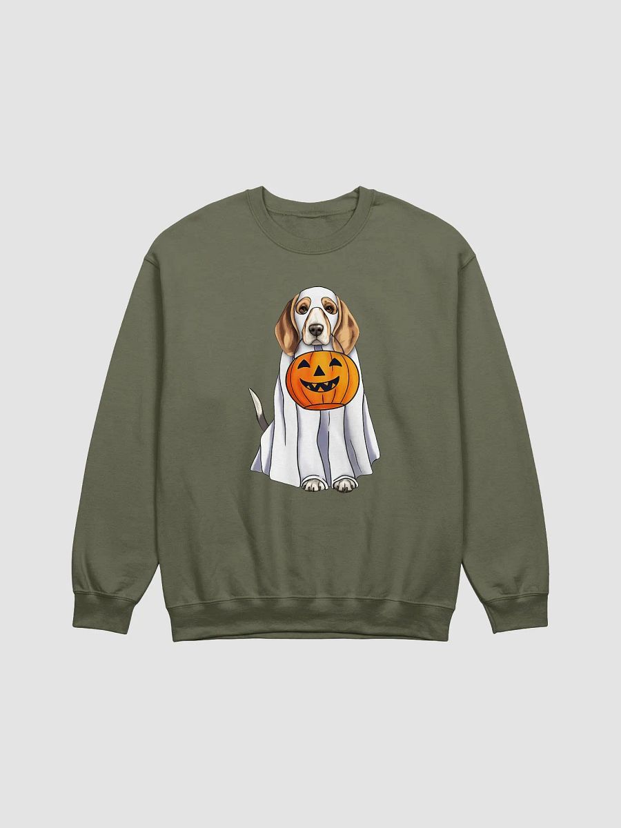 Beagle Halloween Sweatshirt | Funny Fall & Halloween Beagle Wearing a Ghost Costume with Pumpkin Basket product image (21)