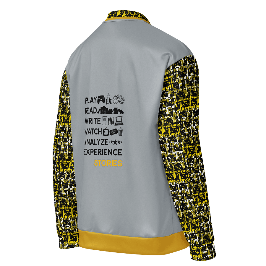 Experience Stories Unisex Bomber Jacket (Gold, Gray, and Black) product image (4)
