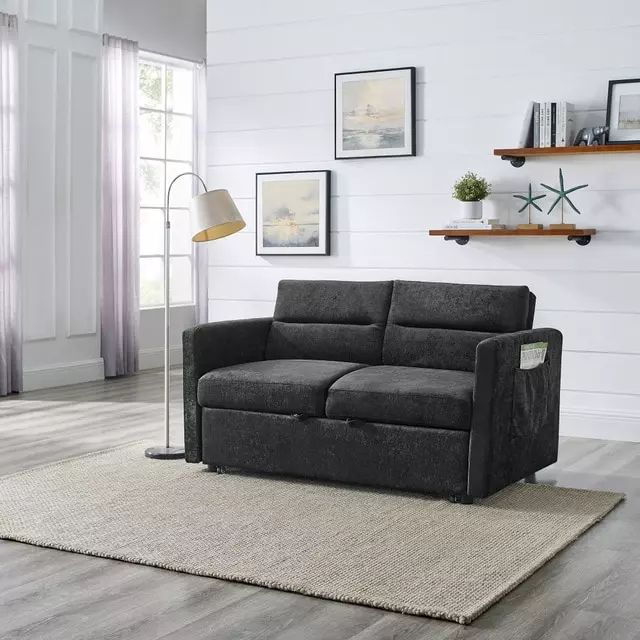 Sofa Couch Living Room with Bed Modern Sleeper Loveseat Set Fabric Pillows product image (1)