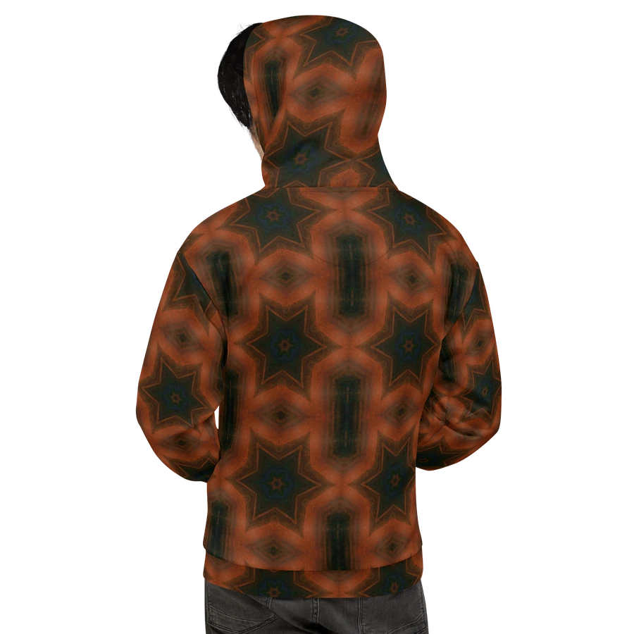 Abstract Dark Burgundy Star Repeating Unisex All Over Print Hoodie product image (2)