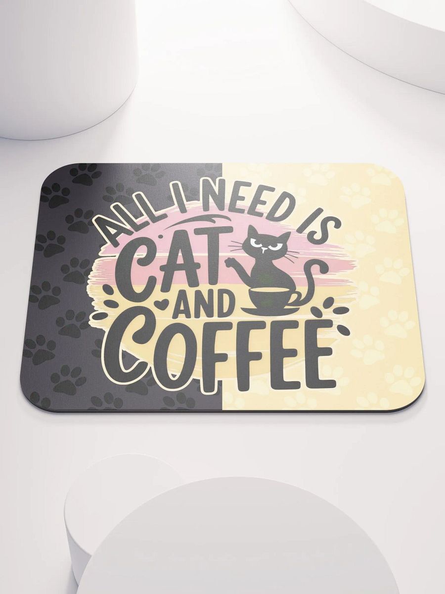 Cat & Coffee Vibes Mouse pad product image (2)