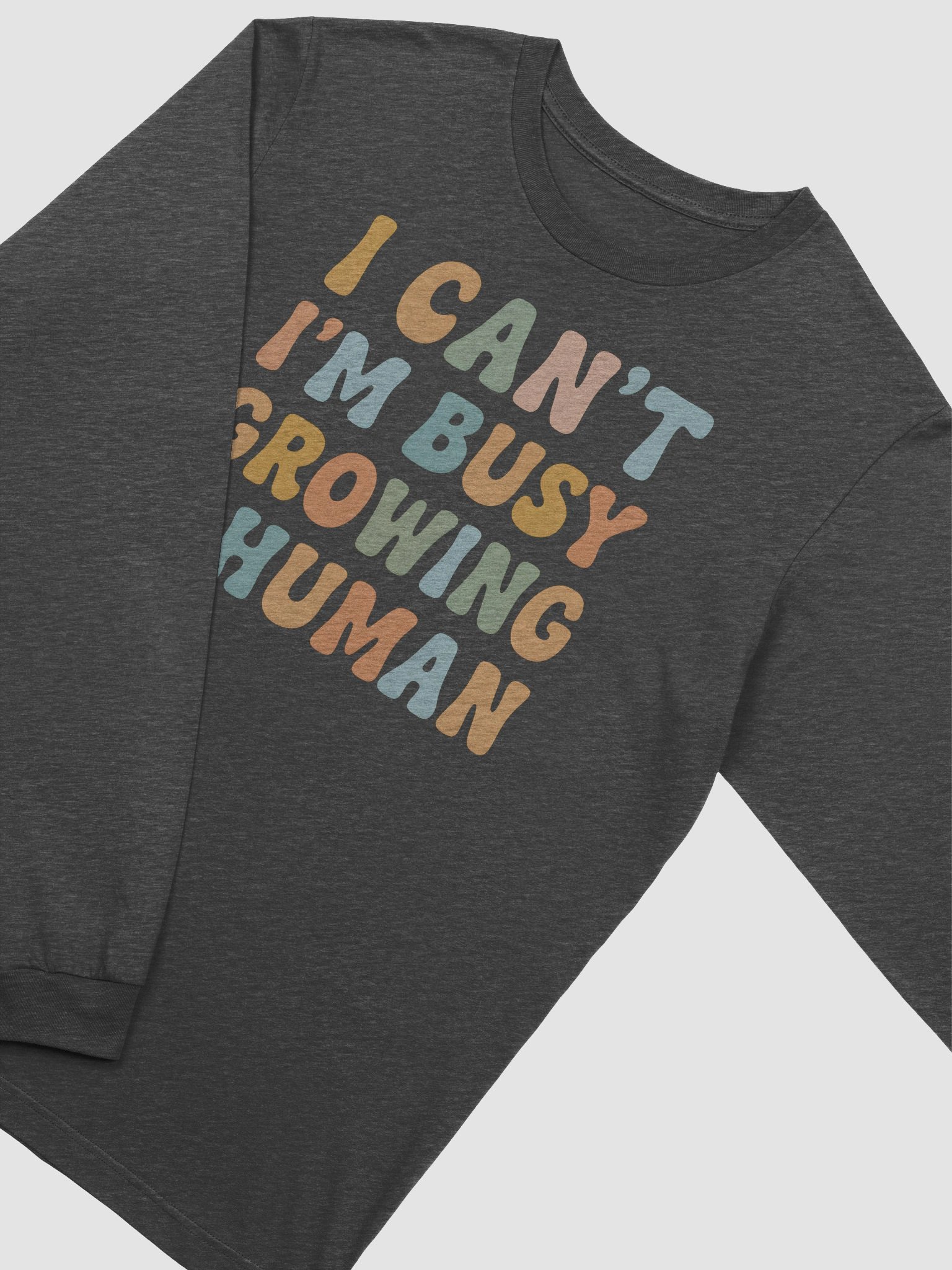 Funny Pregnancy Long Sleeve Tee – “I Can’t I’m Busy Growing a Human” Maternity Shirt product image (2)