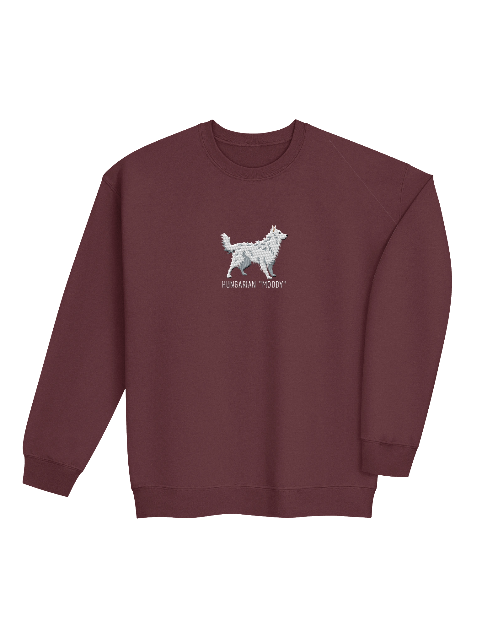Hungarian Moody Sweatshirt (Embroidered) of a Hungarian Mudi(White) product image (8)