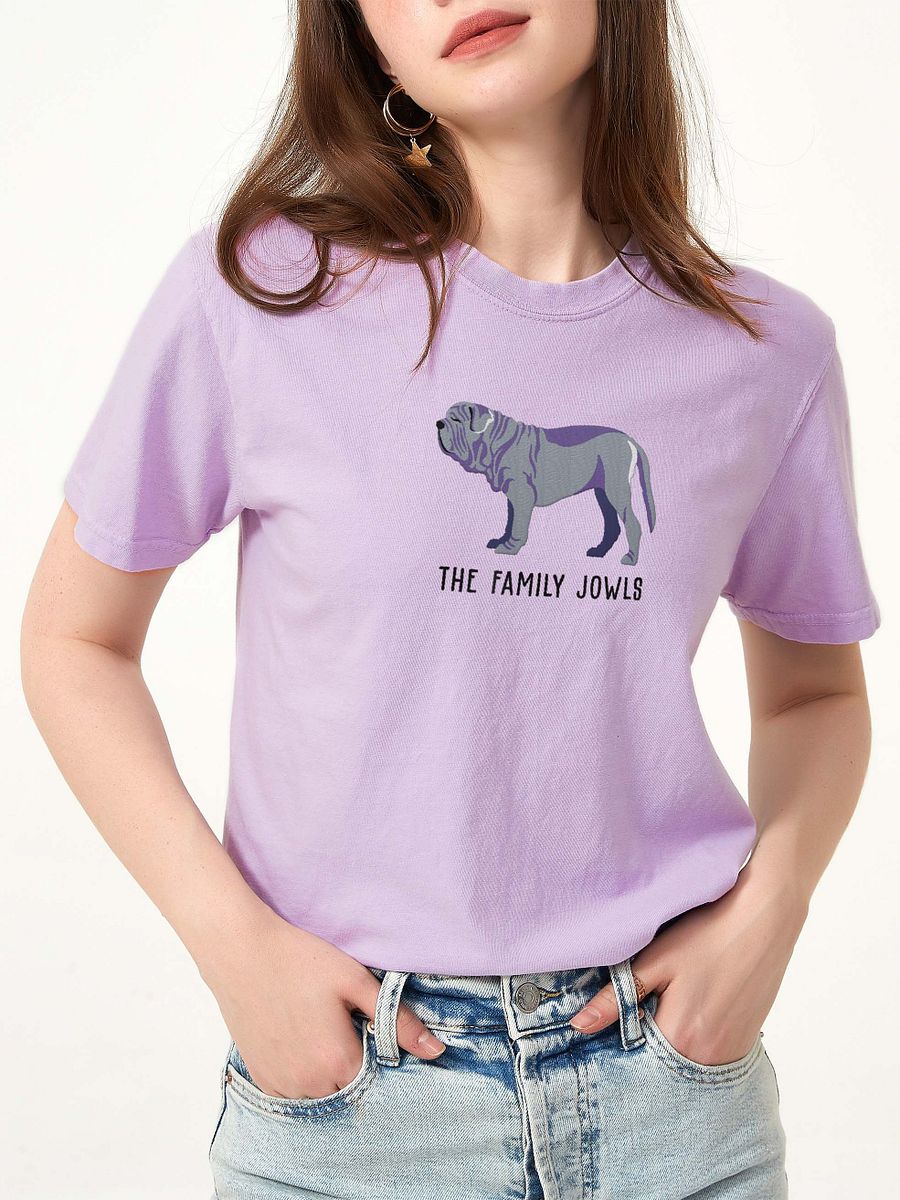 The Family Jowls T-Shirt(Embroidered) of a Neapolitan Mastiff(Blue) product image (2)