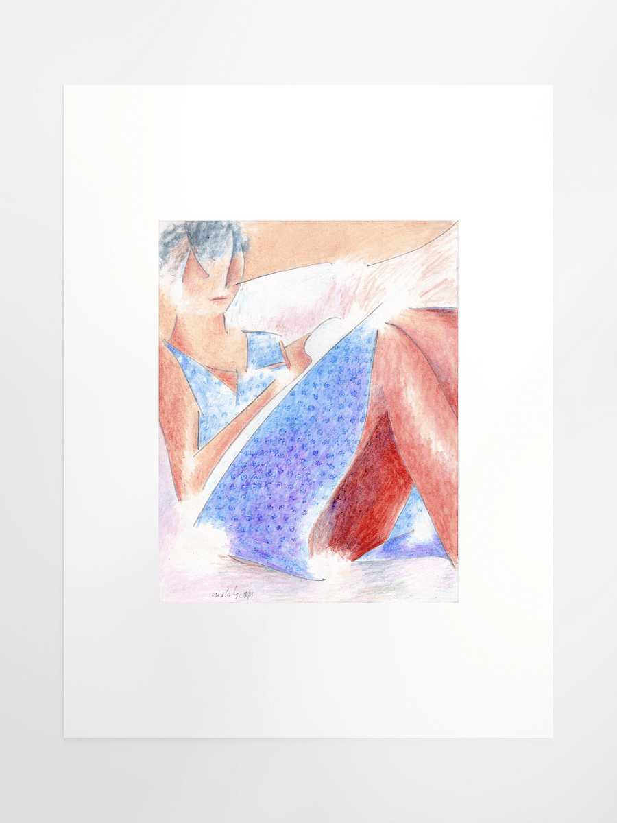 Sloy Writing in a Blue Dress 08.06.83 print product image (2)