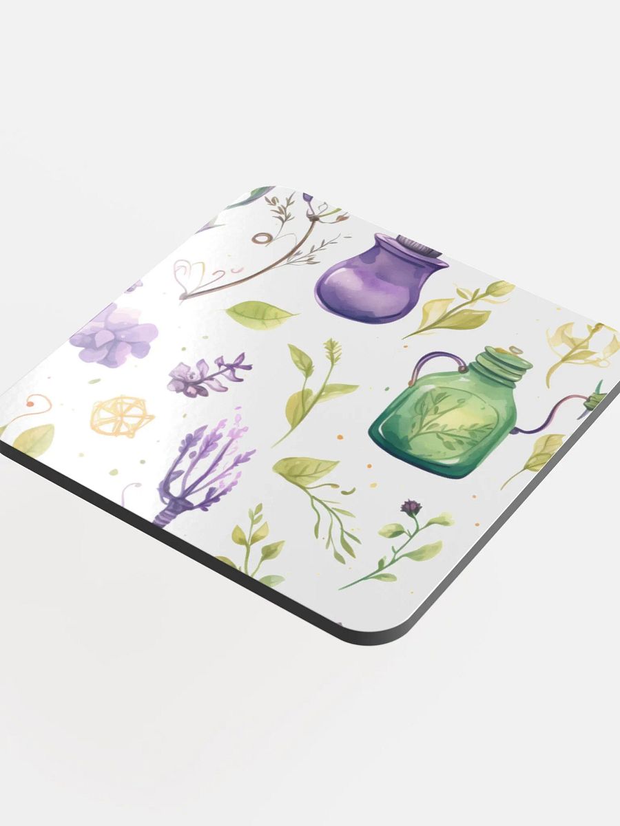Glossed Cork Coaster 🟩 🟪 Fascinating Watercolor Pattern - Motif 4 product image (4)
