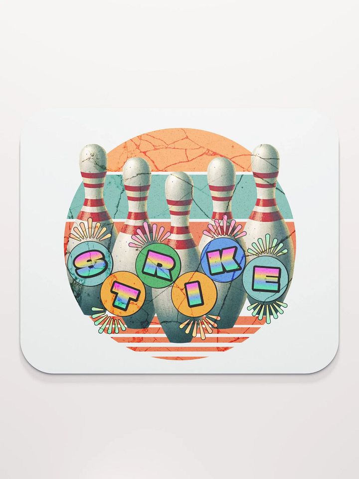 Bowling Pins Strike Retro Mouse Pad product image (1)