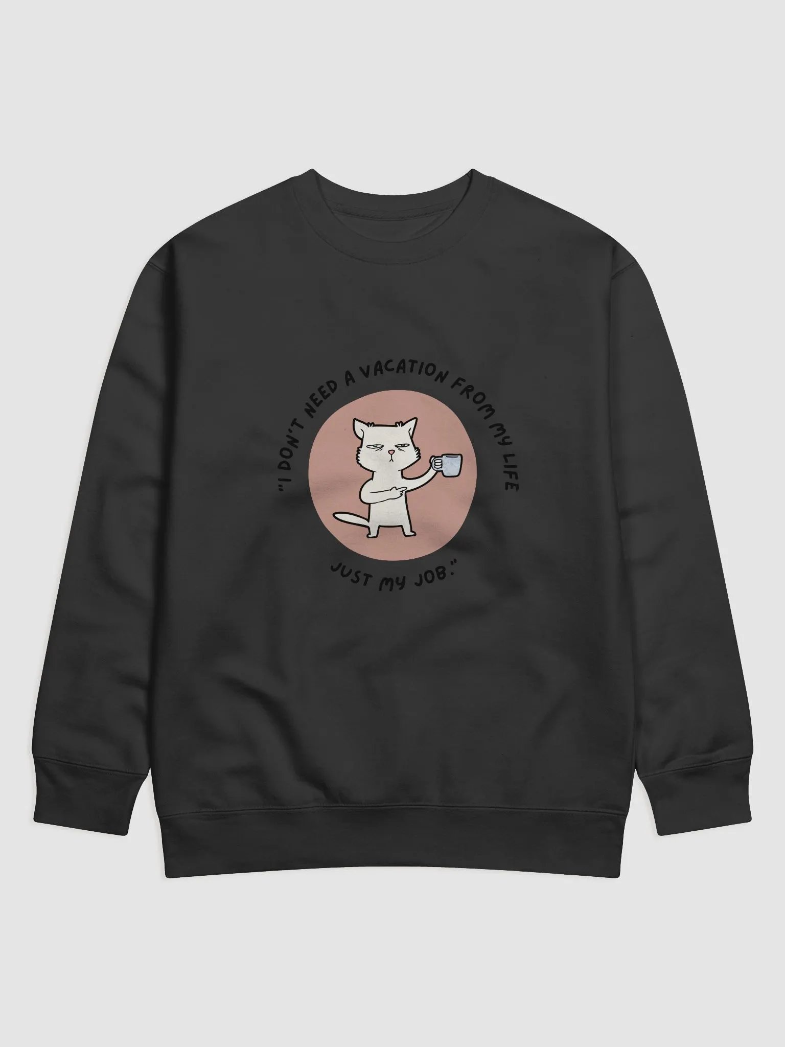 Unimpressed Cat Mug Cotton Sweatshirt product image (1)
