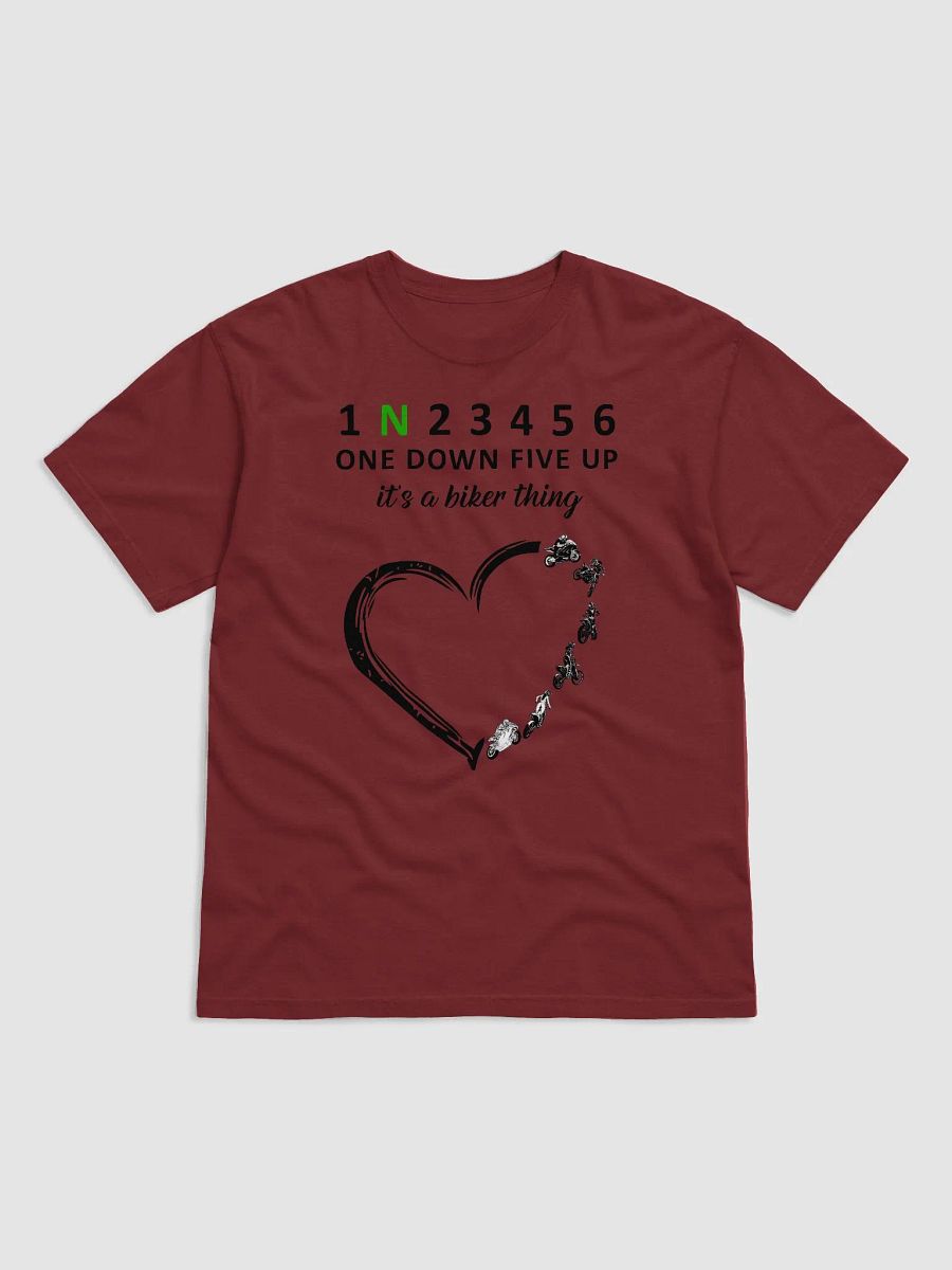1 down 5 up + Motorbike Heart T-Shirt product image (2)