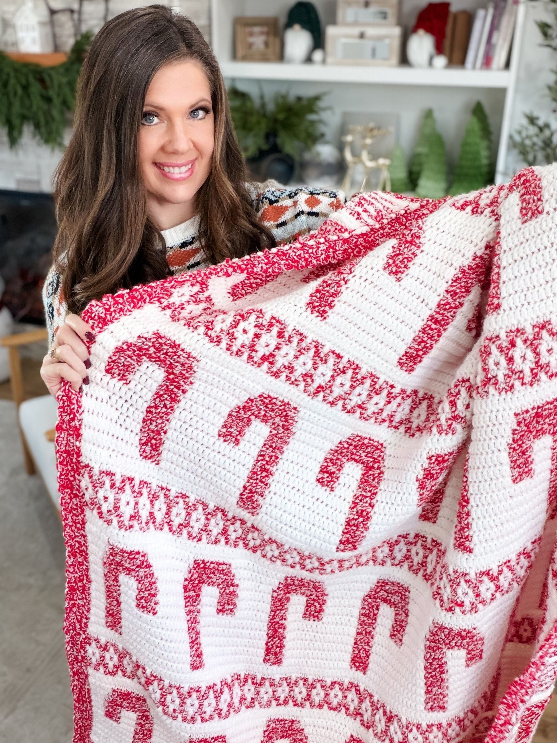 Candy Cane Lane Mosaic Blanket Crochet Pattern product image (2)