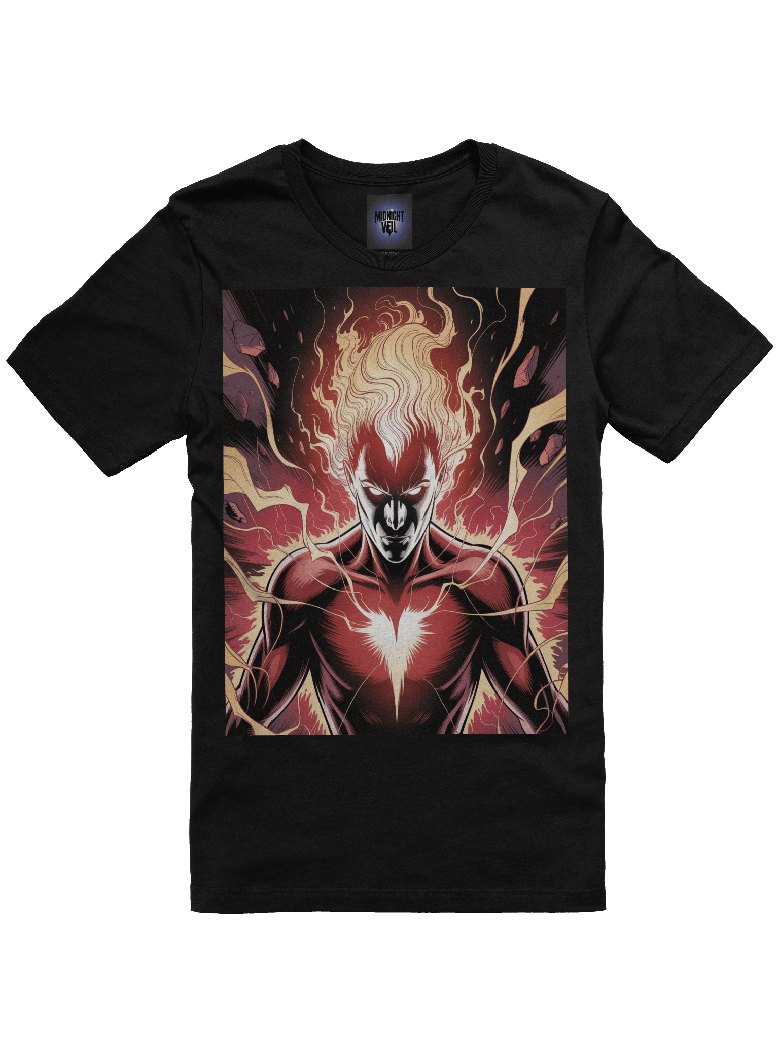 Dark Phoenix Flame Rebirth Supersoft T-Shirt – Cosmic Wing Eclipse product image (3)