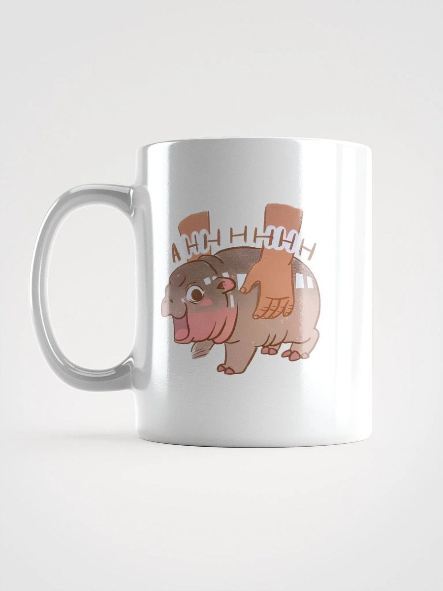 Ahhhh Moo Deng Surprised Hippo Comic White Glossy Mug product image (6)