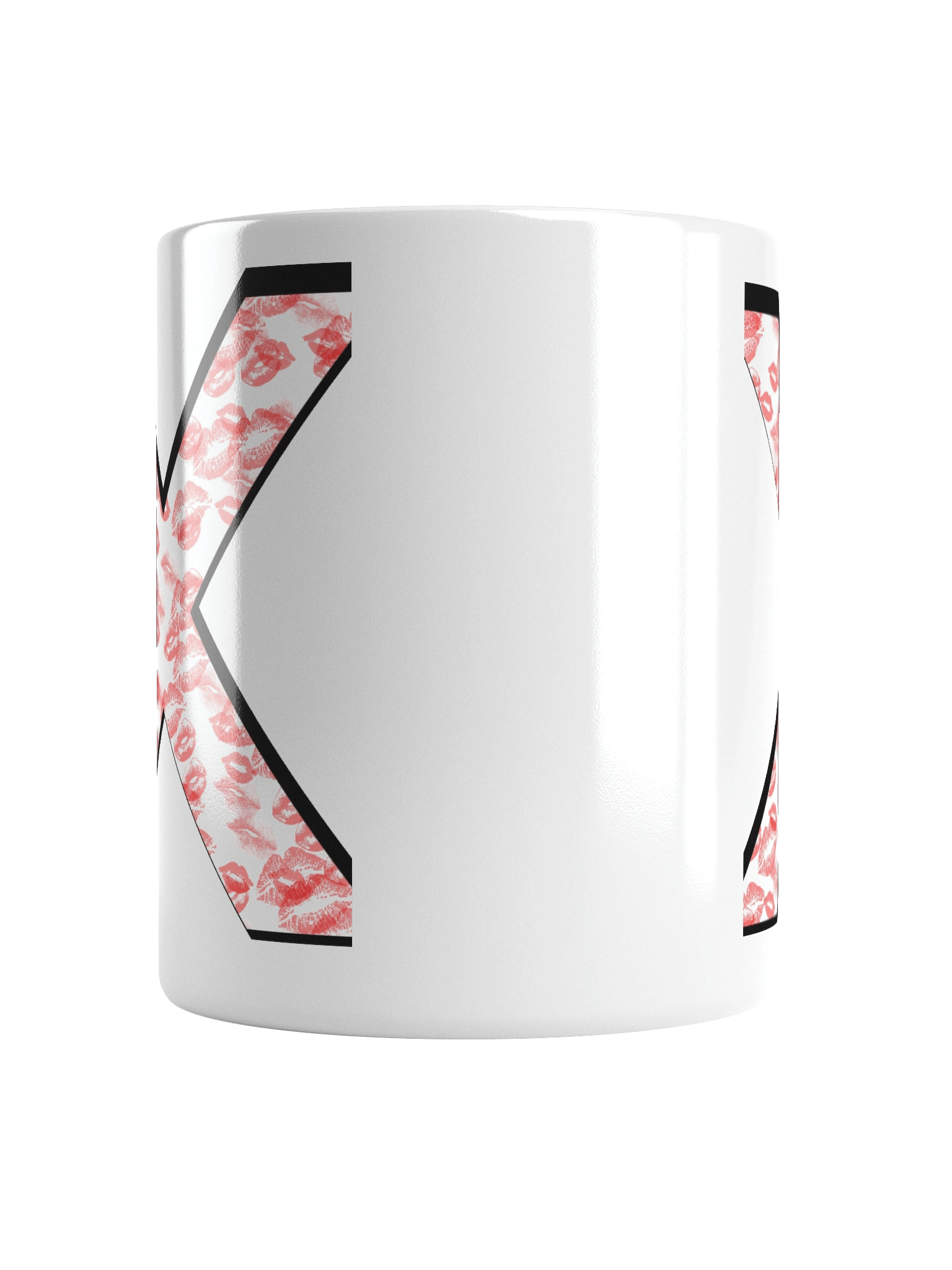 White X Red Lipstick Kisses | Glossy White Mug product image (15)