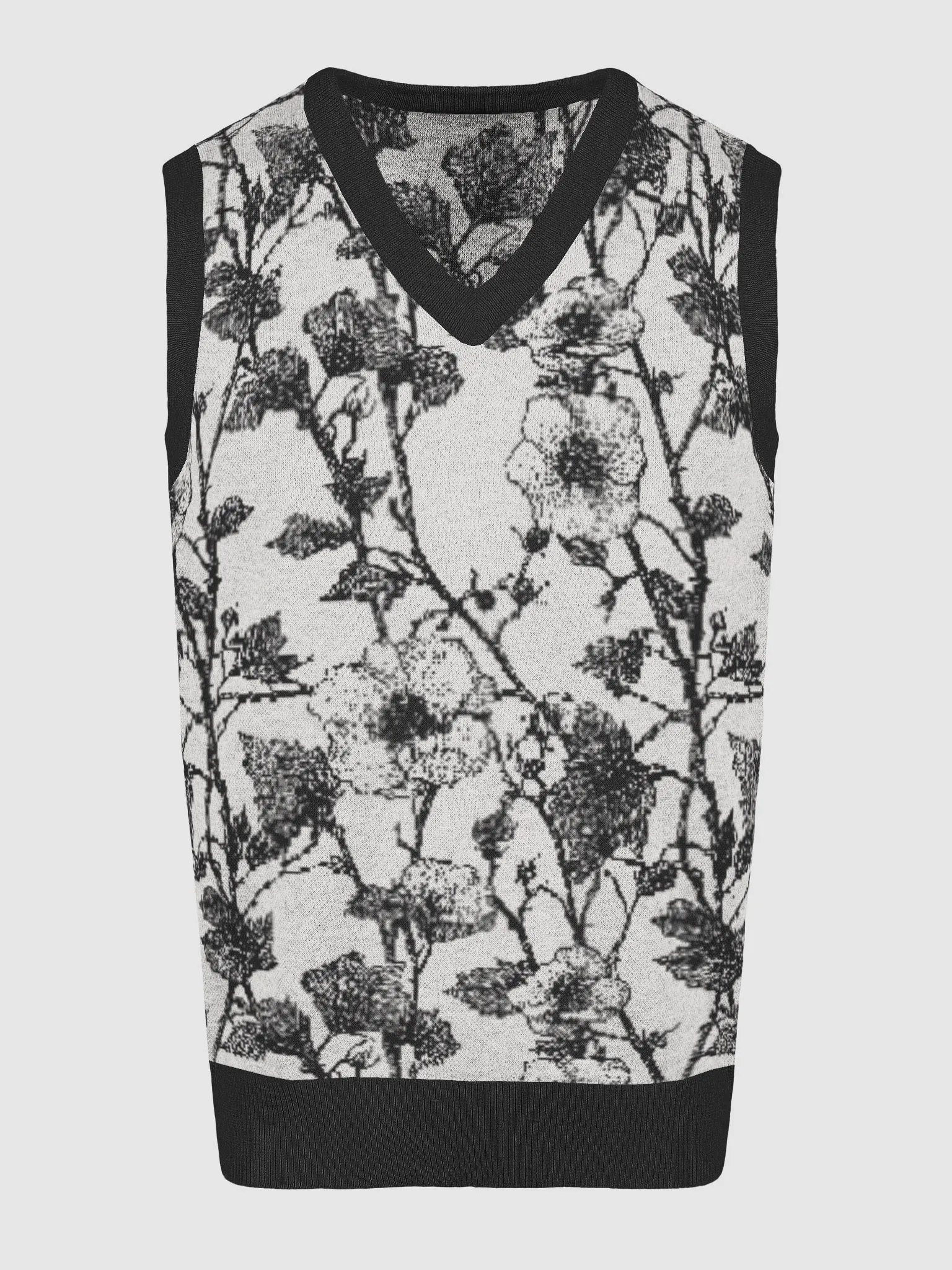 Floral Jacquard Knitted V-Neck Vest product image (5)