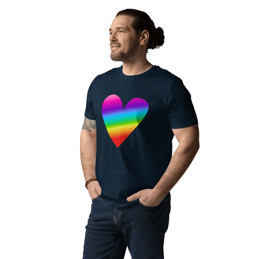 Rainbow Heart Stanley/Stella Organic Cotton T-Shirt product image (176)