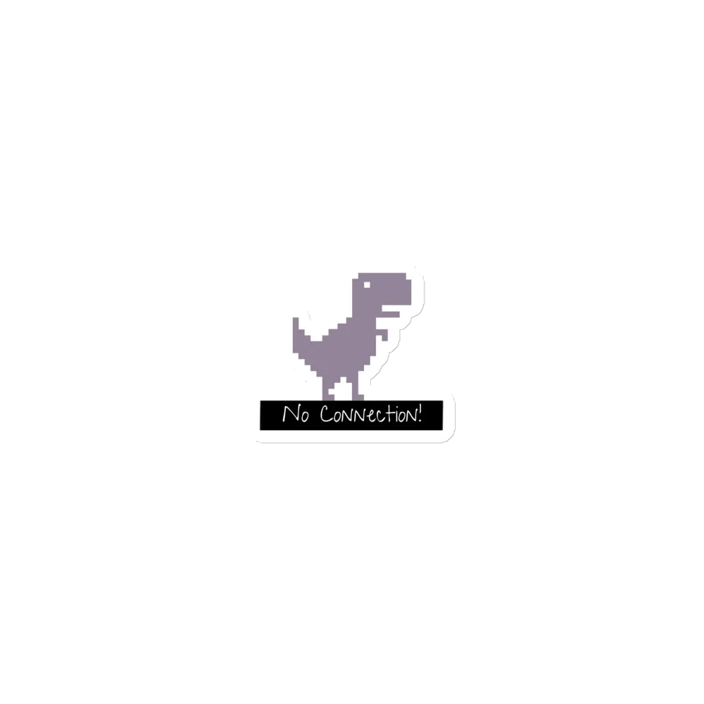 Pixel Dino 'No Connection' Die-Cut Magnet product image (1)