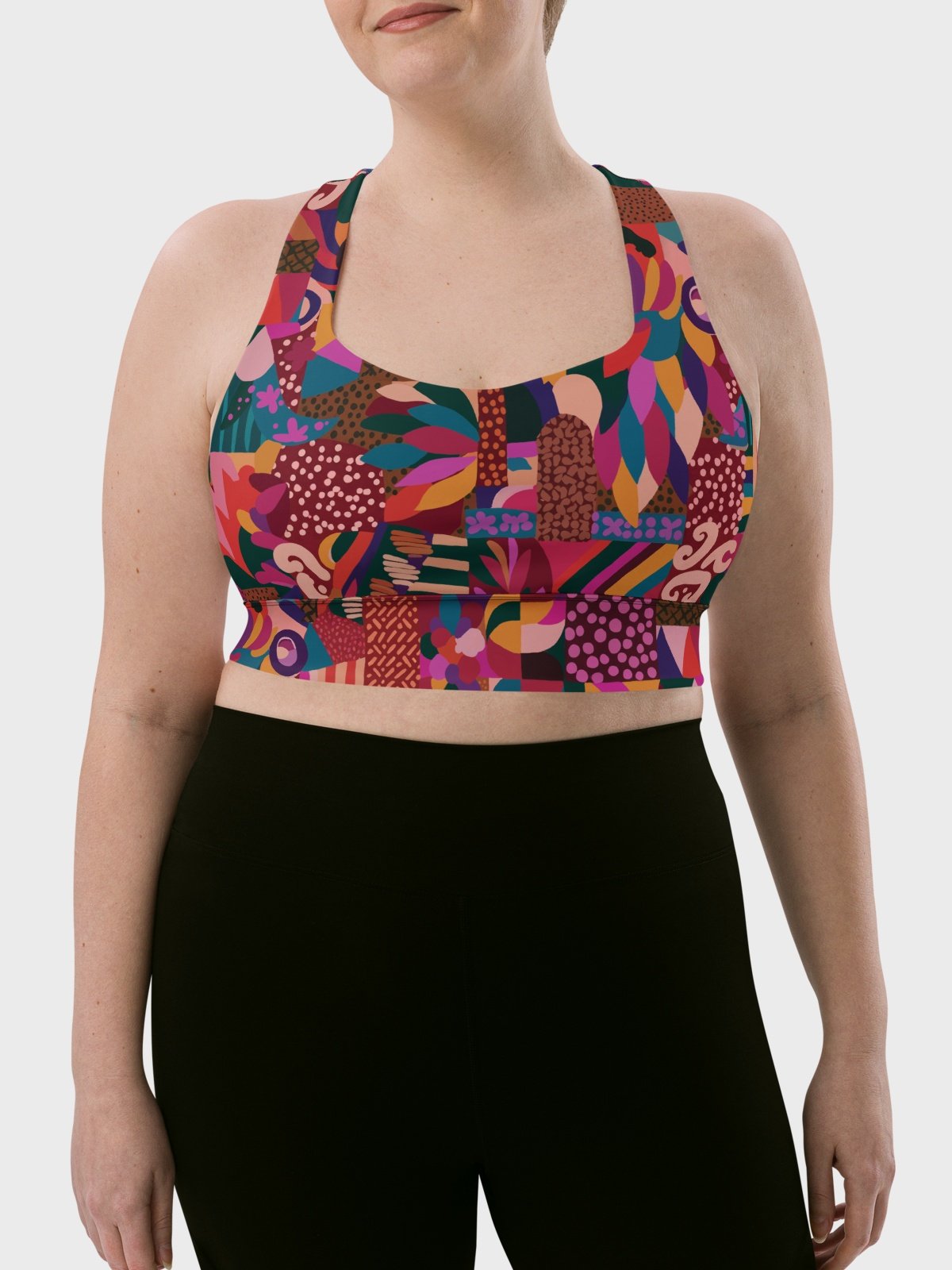 Hight Impact Sport Bra "Abstract African Ethnic Pattern" product image (7)