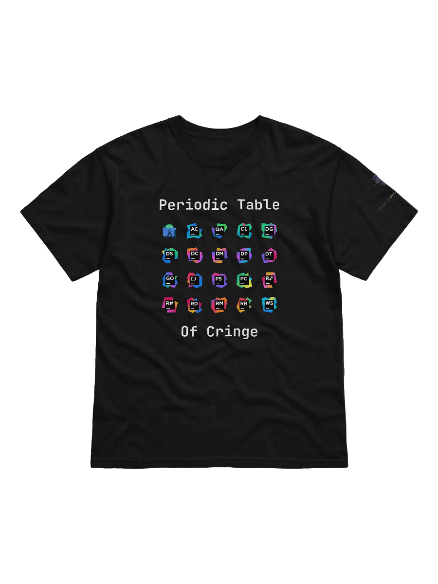 Jetbrains Periodic Table of Cringe T-shirt product image (1)